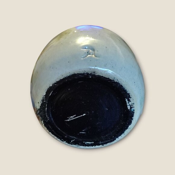 Handcrafted Two-Handled Pottery Vase 7.5"H X 8" Glazed Finish Unique Art Decor - Picture 9 of 9